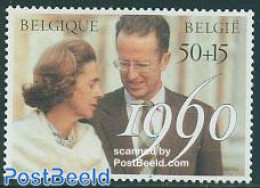 Belgium 1990 Royal Wedding Anniversary 1v, Mint NH, History - Kings & Queens (Royalty) - Ungebraucht