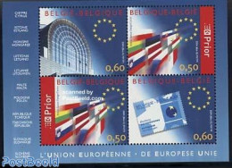 Belgium 2004 New EU Members S/s, Mint NH, History - Europa Hang-on Issues - Flags - Stamps On Stamps - Nuevos