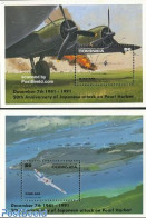 Dominica 1991 Pearl Harbour 2 S/s, Mint NH, History - Transport - World War II - Aircraft & Aviation - Ships And Boats - 2. Weltkrieg