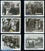 Guernsey 2010 70th Ann. Of Evacuation 6v, Mint NH, History - Kings & Queens (Royalty) - World War II - Royalties, Royals