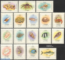 Tonga 1984 Definitives 17v, Mint NH, Nature - Fish - Shells & Crustaceans - Crabs And Lobsters - Fishes