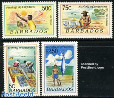 Barbados 1991 Fishing 4v, Mint NH, Nature - Transport - Fish - Fishing - Ships And Boats - Fische