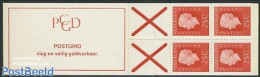 Netherlands 1969 4x25c Booklet, Phosphor, Count Block, POSTGIRO Vlu, Mint NH, Stamp Booklets - Ongebruikt