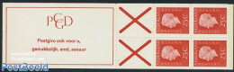 Netherlands 1969 4x25c Booklet, Phosphor, Text: Postgiro Ook Voor U, Mint NH, Stamp Booklets - Neufs