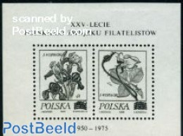 Poland 1974 Flowers, Blackprint S/s, Mint NH, Nature - Flowers & Plants - Ongebruikt