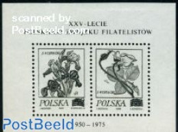 Poland 1974 Flowers, Blackprint S/s, Mint NH, Nature - Flowers & Plants - Nuovi