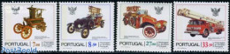 Portugal 1981 Fire Corps 4v, Mint NH, Transport - Automobiles - Fire Fighters & Prevention - Ungebraucht