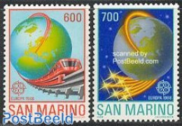 San Marino 1988 Europa, Transport & Communication 2v, Mint NH, History - Science - Transport - Various - Europa (cept).. - Nuovi