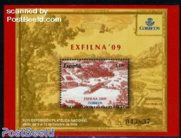 Spain 2009 Exfila 2009 S/s, Mint NH, Transport - Ships And Boats - Art - Bridges And Tunnels - Nuovi