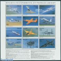 Palau 1995 Fighters 12v  M/s, Mint NH, Transport - Aircraft & Aviation - Flugzeuge