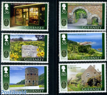 Guernsey 2010 50 Years National Trust 6v, Mint NH, Nature - Various - Flowers & Plants - Mills (Wind & Water) - Street.. - Mühlen