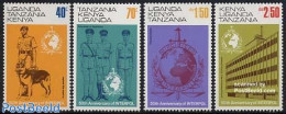 East Africa 1973 50 Years Interpol 4v, Mint NH, Nature - Various - Dogs - Police - Policia – Guardia Civil