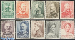 Luxemburg 1939 Independence Centenary 10v, Unused (hinged), History - Coat Of Arms - Kings & Queens (Royalty) - Unused Stamps