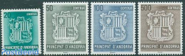 Andorra, Spanish Post 1989 Definitives, Coat Of Arms 4v, Mint NH, History - Coat Of Arms - Unused Stamps