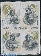 Monaco 2000 4 Evangelists 1v, Mint NH, Nature - Religion - Birds Of Prey - Cat Family - Cattle - Religion - Nuevos
