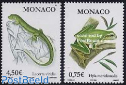 Monaco 2004 Definitives 2v, Reptiles, Mint NH, Nature - Animals (others & Mixed) - Frogs & Toads - Reptiles - Nuevos