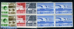 Netherlands 1968 Bridges 5v Blocks Of 4 [+], Mint NH, Art - Bridges And Tunnels - Unused Stamps