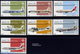 Malta 1984 Aeroplanes 7v, Mint NH, Transport - Aircraft & Aviation - Avions