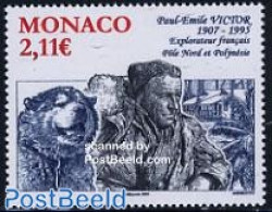 Monaco 2006 Paul-Emile Vicor 1v, Mint NH, History - Nature - Science - Explorers - Dogs - The Arctic & Antarctica - Nuevos