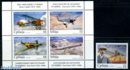 Serbia 2010 100 Years Aviation 5v (1v+m/s), Mint NH, Transport - Aircraft & Aviation - Avions