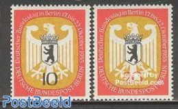 Germany, Berlin 1955 Bundestag 2v, Mint NH, History - Nature - Coat Of Arms - Bears - Neufs