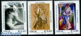 Italy 2009 Art 3v, Mint NH, Art - Modern Art (1850-present) - Paintings - Sculpture - Sonstige & Ohne Zuordnung