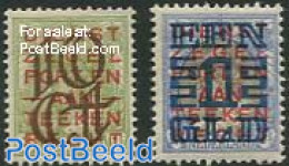 Netherlands 1923 Overprints 2v, Unused (hinged) - Ungebraucht