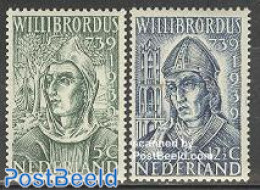 Netherlands 1939 Willibrord 2v, Unused (hinged), Religion - Transport - Churches, Temples, Mosques, Synagogues - Relig.. - Unused Stamps