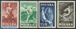 Poland 1947 Occupations 4v, Mint NH, Nature - Science - Various - Fish - Fishing - Mining - Agriculture - Unused Stamps