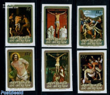 Burundi 1973 Easter 6v Imperforated, Mint NH, Religion - Religion - Art - Paintings - Raphael - Otros & Sin Clasificación