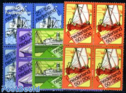 Netherlands 1973 Ships 4v, Blocks Of 4 [+], Mint NH, Transport - Ships And Boats - Neufs