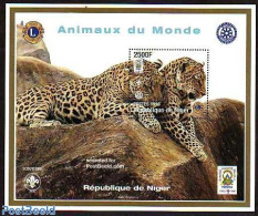 Niger 1998 Animals S/s, Mint NH, Nature - Sport - Various - Cat Family - Scouting - Lions Club - Rotary - Rotary, Club Leones