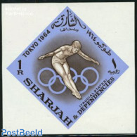 Sharjah 1964 Olympic Games S/s, Mint NH, Sport - Olympic Games - Swimming - Swimming