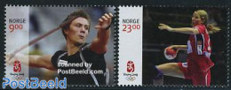 Norway 2008 Beijing Olympics 2v, Mint NH, Sport - Athletics - Handball - Olympic Games - Unused Stamps
