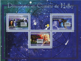 Guinée Cométe Halley Space Satellites Dinosaures MNH - Africa