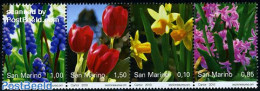 San Marino 2010 Flowers 4v [:::] Or [+], Mint NH, Nature - Flowers & Plants - Unused Stamps