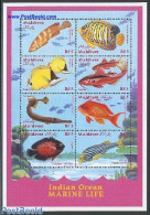 Maldives 2000 Fish 8v M/s, Grouper, Mint NH, Nature - Fish - Fishes