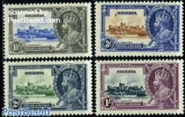 Nigeria 1935 Silver Jubilee 4v, Unused (hinged), History - Kings & Queens (Royalty) - Castles & Fortifications - Familles Royales