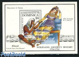 Dominica 1992 W.A. Mozart S/s, Mint NH, Performance Art - Amadeus Mozart - Music - Music