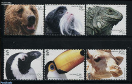 Portugal 2001 Lisbon Zoo 6v, Mint NH, Nature - Animals (others & Mixed) - Bears - Birds - Reptiles - Nuevos