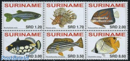 Suriname, Republic 2007 Fish 6v [++], Mint NH, Nature - Fish - Fische