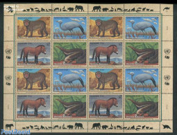 United Nations, Vienna 1997 Animals M/s, Mint NH, Nature - Animals (others & Mixed) - Birds - Monkeys - Storks - Otros & Sin Clasificación