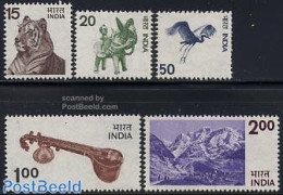 India 1975 Definitives 5v, Mint NH, Nature - Performance Art - Sport - Animals (others & Mixed) - Birds - Cat Family -.. - Nuovi