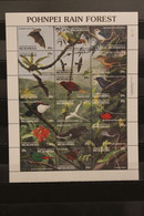 Mikronesien, Micronesia, 1991, Kleinbogen Pohnpei Rain Forest, Flora Und Fauna Im Regenwald, Tiere; MNH - Altri & Non Classificati