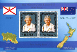 New Zealand 2006 Elizabeth II 80th Anniversary S/s, Joint Issue Jersey (stamps Bluegreen), Mint NH, History - Various .. - Unused Stamps