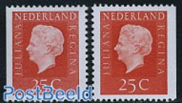 Netherlands 1969 Definitives From Booklets 2v Normal Paper, Mint NH - Nuevos