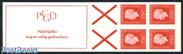 Netherlands 1969 4x25c Booklet, Norm Paper, Count Block, POSTGIRO V, Mint NH, Stamp Booklets - Ungebraucht