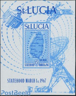 Saint Lucia 1967 Independence S/s, Mint NH, Various - Telecommunication - Space Exploration - Maps - Télécom