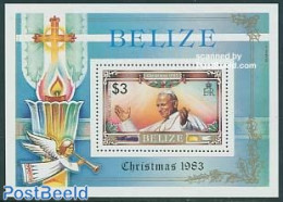 Belize/British Honduras 1983 Christmas S/s, Mint NH, Religion - Christmas - Pope - Religion - Natale
