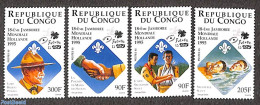 Congo Republic 1996 World Jamboree Netherlands 4v, Mint NH, History - Sport - Netherlands & Dutch - Scouting - Geography